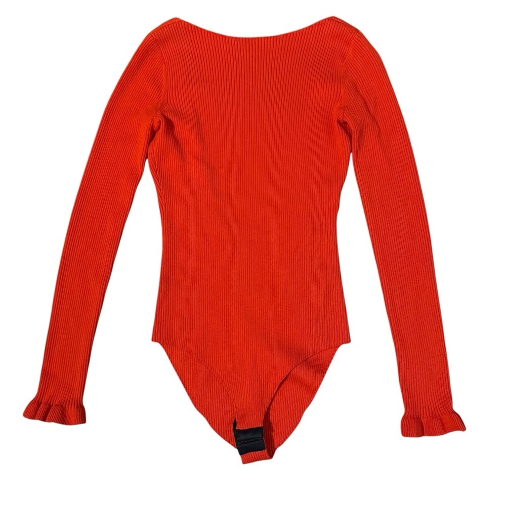 Open-Back Ribbed Sweater Bodysuit - Picture 3 of 10